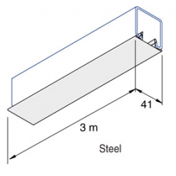 Metal / Steel SC953 / P1184-F  Channel Closure / Cover Strip 3 Metre