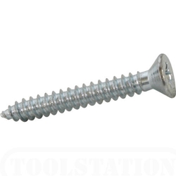 10 x 1/2" (4.8x12mm) Self Tapping Screw, Countersunk Pozi No.2 AB, Steel Bright Zinc Plated