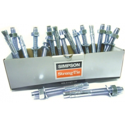 M16 x 201 Simpson WA Throughbolt with Hexagon Nut, Sleeve & Washer, Zinc Plated, WA16201, ETA-11/0080 (Option 7) approved