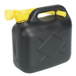 Black 5 Litre Plastic Fuel Can with Pouring Spout