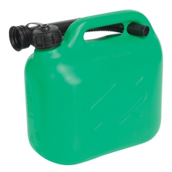 Green 5 Litre Plastic Fuel Can with Pouring Spout