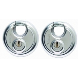 Sterling SPL200 70mm Closed Shackle Disc Padlock with Stainless Steel Body with both Padlocks Keyed Alike