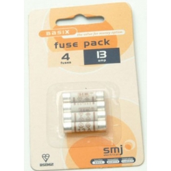 13 Amp Replacement Fuses, Pack of 4