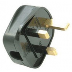 240 Volt 13 Amp 3 Pin Black Fused Heavy Duty Rubber Plug