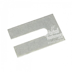 No5 150mm x 100mm x 1mm with a 25mm slot (Suits bolts up to M24) Steel Metal Horseshoe Trouser Shim galvanised