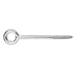 12mm x 160mm Welded Screw Eye, Steel Bright Zinc Plated