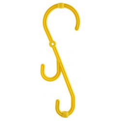 Multihook Cable Support, Yellow 250mm Long with 3 Hooks, 3 Screw Holes