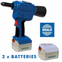 Bralo BET-1 Battery Operated Riveting Tool with 2 x 14.4v 1.4Ah Li-ion Batteries Blind Riveting Tool (Alternative of the Gesipa Accubird)