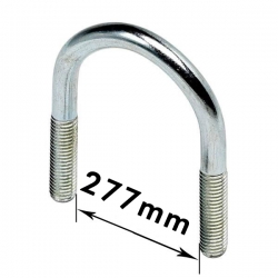 U - Bolts 10" Nominal Bore, 277mm Width Between Legs, Mild Steel Bright Zinc Plated (M16) Nuts not supplied