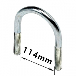 U - Bolts 4" Nominal Bore, 114mm Width Between Legs, Mild Steel Bright Zinc Plated (M12) Nuts not supplied