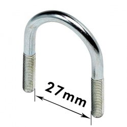 U - Bolts 3/4" Nominal Bore, 27mm Width Between Legs, Mild Steel Bright Zinc Plated (M6) Nuts not supplied