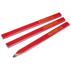 Red / Medium Lead Carpenters Pencils (Pack of 3) FAICPR