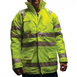 Small Yellow Hi-Vis Parka Jacket - Superior Premium High Quality EN 343/471, Lyngsoe Microflex LR28-53 