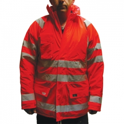 Small Orange Hi-Vis Parka Jacket - Superior Premium High Quality EN 343/471, Lyngsoe Microflex LR28-05