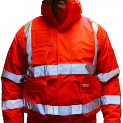 Small Orange Hi-Vis Bomber Jacket - Superior Premium High Quality EN 343/471, Lyngsoe Microflex LR5367-05