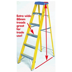 10 Tread x 2.74M Fibreglass Painters Step Ladder, EN131 Trade duty 30,000Volt  / 150kg rating, TITAN F740 10