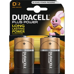 D Duracell Plus Alkaline Batteries (Pack of 2) LR20 / MN1300