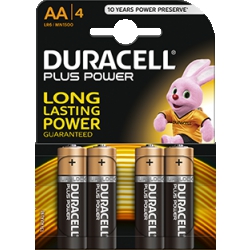 AA Duracell Plus Alkaline Batteries (Pack of 4) LR6 / MN1500