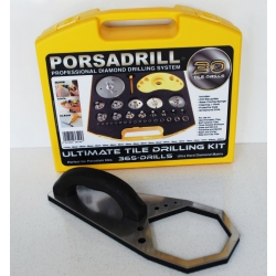 Porsadrill Professional Diamond Drilling System, The Ultimate: 30 Tile Drills Full Kit