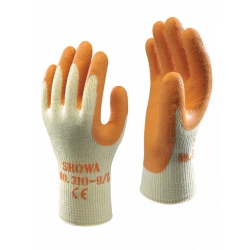 Size 8 (M) Showa 310 Orange Builders Latex Grip Gloves SHO310Y2 (1 pair)