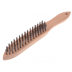 4 Row Heavy Duty Wire Scratch Brush with Wooden Handle