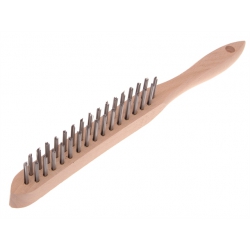 2 Row Heavy Duty Wire Scratch Brush with Wooden Handle