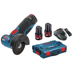 Bosch GWS12V-76 Angle Grinder with Charger & 2 x 2.0Ah Batteries in L-Boxx (Free 2.0ah Battery & USB Devices Charger)