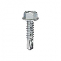 4.8 x 13mm (5/16" 8mm Hexagon Head) Washer Faced Self Drill Screw, Bright Zinc Plated