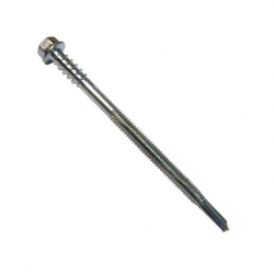 5.5 x 185 Stainless Steel Hexagon Head High Thread Heavy Section Self Drill Screw A2 (for piercing steel up to 12.5mm)