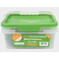 4.5 x 60 Timco Solo Counersunk Recess Decking Screw Green (Tub of 1000)