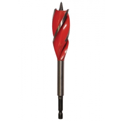 16mm x 159mm Addax Speed Auger with Red Flutes, Hexagon Shank