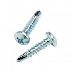 4.2 x 38 No2. Pan Phillips Thin Sheet Steel Self Drill Screws, Bright Zinc Plated