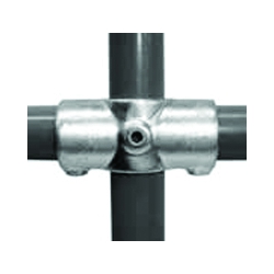 Two Socket Cross C22 Size 5 (G20) Handrail Fitting, Galvanised 119-A27 (Kee Klamp Compatible 26-5)