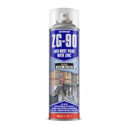 Black ZG-90 Galvanised Aerosol Spray Paint 500ml ACTION CAN 1935