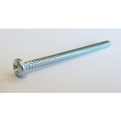 Extra Long 12 x 4" (100mm) Pz3 Self Tapping Screw, Pan Pozi, Type AB, Bright Zinc Plated