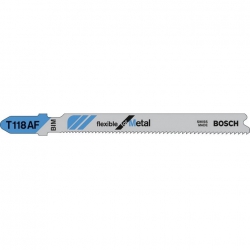 Bosch T118AF Jigsaw Blade for metal 1-3mm (Pack Of 5) P/No. 2 608 634 505