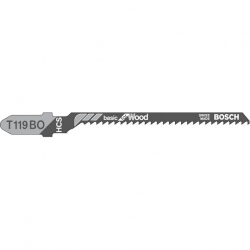 Bosch T119BO Jigsaw Blade for wood 4-50mm (Pack of 5) P/No. 2 608 630 310