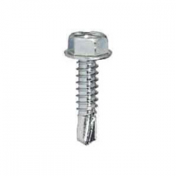 4.2 x 32mm (1/4" 7mm Hexagon Head) Washer Faced Self Drill Screw, Bright Zinc Plated