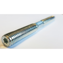 M6 x 70 Wood (26mm) to Metal (34mm) Steel Bright Zinc Plated Dowels, TX 25 Drive