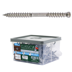 4.5 x 60mm Timco C2 Cylindrical T15 Deck Screw, A2 Stainless Steel, Tub of 250