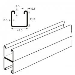 Back to Back Channel Heavy Gauge x 6 Metre, 83mm x 41mm x 2.5mm. Hot Dipped Galvanised. Unistrut compatible P5001