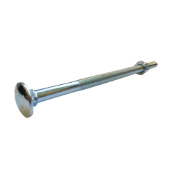 M8 x 180 Mild Steel Carriage / Coach / Cup Square Bolts, c/w Hexagon Nut Zinc Plated, DIN 603/934