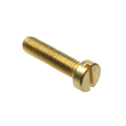 M3 x 25 Brass Slotted Cheese Head Machine Screw, Self Colour, DIN 84