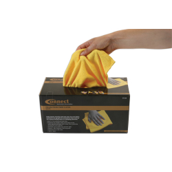 Yellow Micro Fibre Cloths in Dispenser (Box of 50) 37310