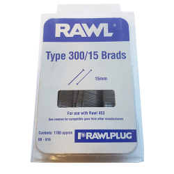 Rawlplug 08-916 Type 300/15 Brads 15mm Box of 1700