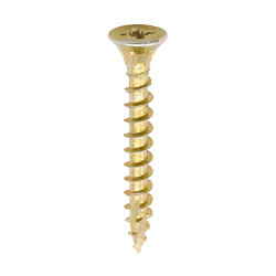 3.5 x 20 Timco C2 Advanced Wood Screw, Countersunk Pozi, Steel Zinc / Yellow Plated 35020C2