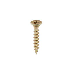 Timco 3.0 x 25mm (4x1") Countersunk Pozi, Classic Woodscrew, Steel Zinc / Yellow Plated, 30025CLAF