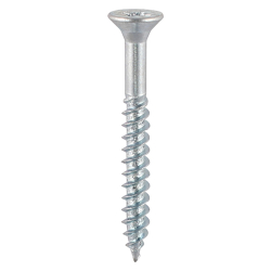 7 x 1"1/2 (3.9x40mm) Timco Twin-Thread Countersunk Pozi Woodscrews, Bright Zinc Plated, 07112CWZ