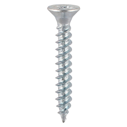 8 x 3/4" (4.0x20mm) Timco Twin-Thread Countersunk Pozi Woodscrews, Bright Zinc Plated, 00834CWZ