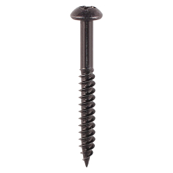 No.8 x 1 1/2" (4.2x38mm) Timco Blackjax Woodscrew, Twin-thread Round Head Pozi No.2, Black Passivated (Boxed in 200's, Outer box of 1000) 08112BJC